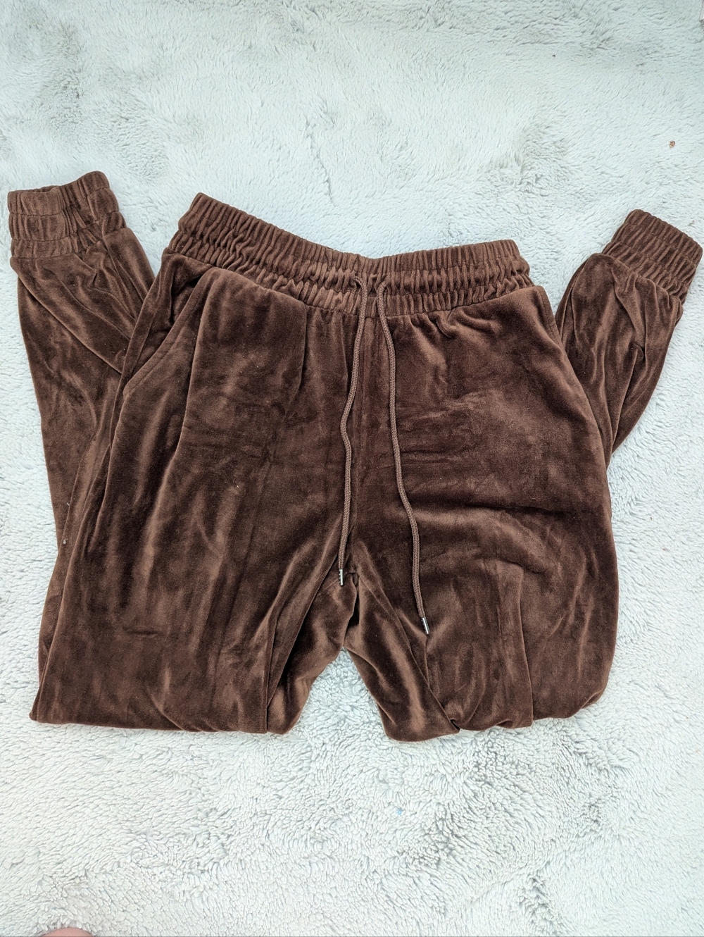 Charlotte Russe Brown Velour Joggers Velvet Sweatpants | Large